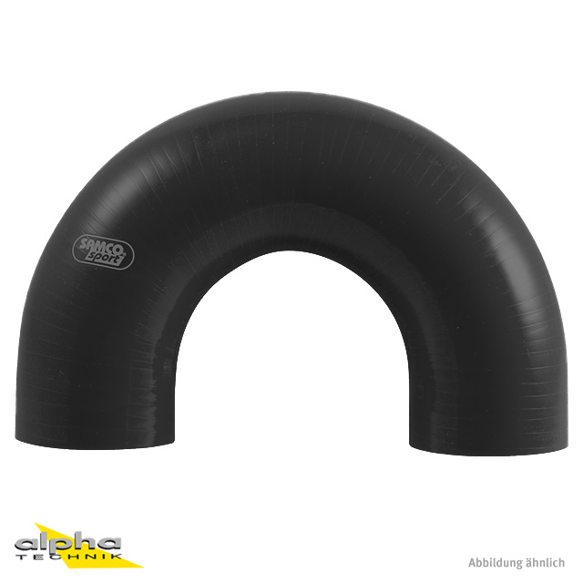 Siliconschlauch 180 Grad Bogen U-Form schwarz