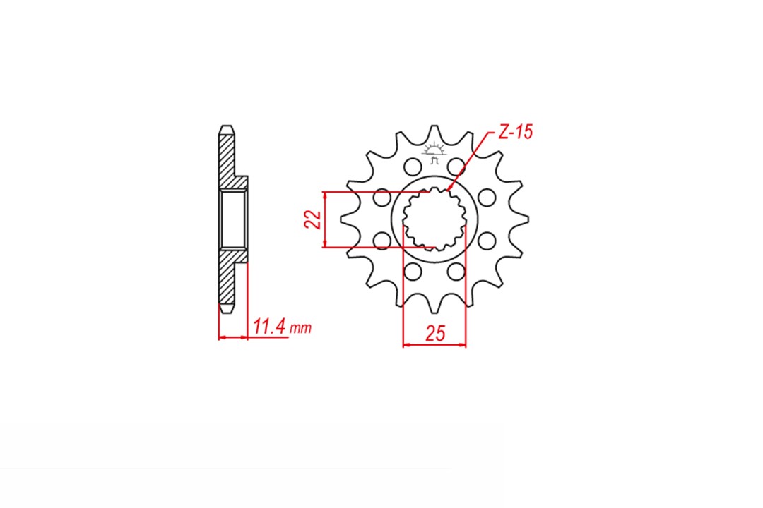 Ritzel, 12 Zähne, Teilung 520