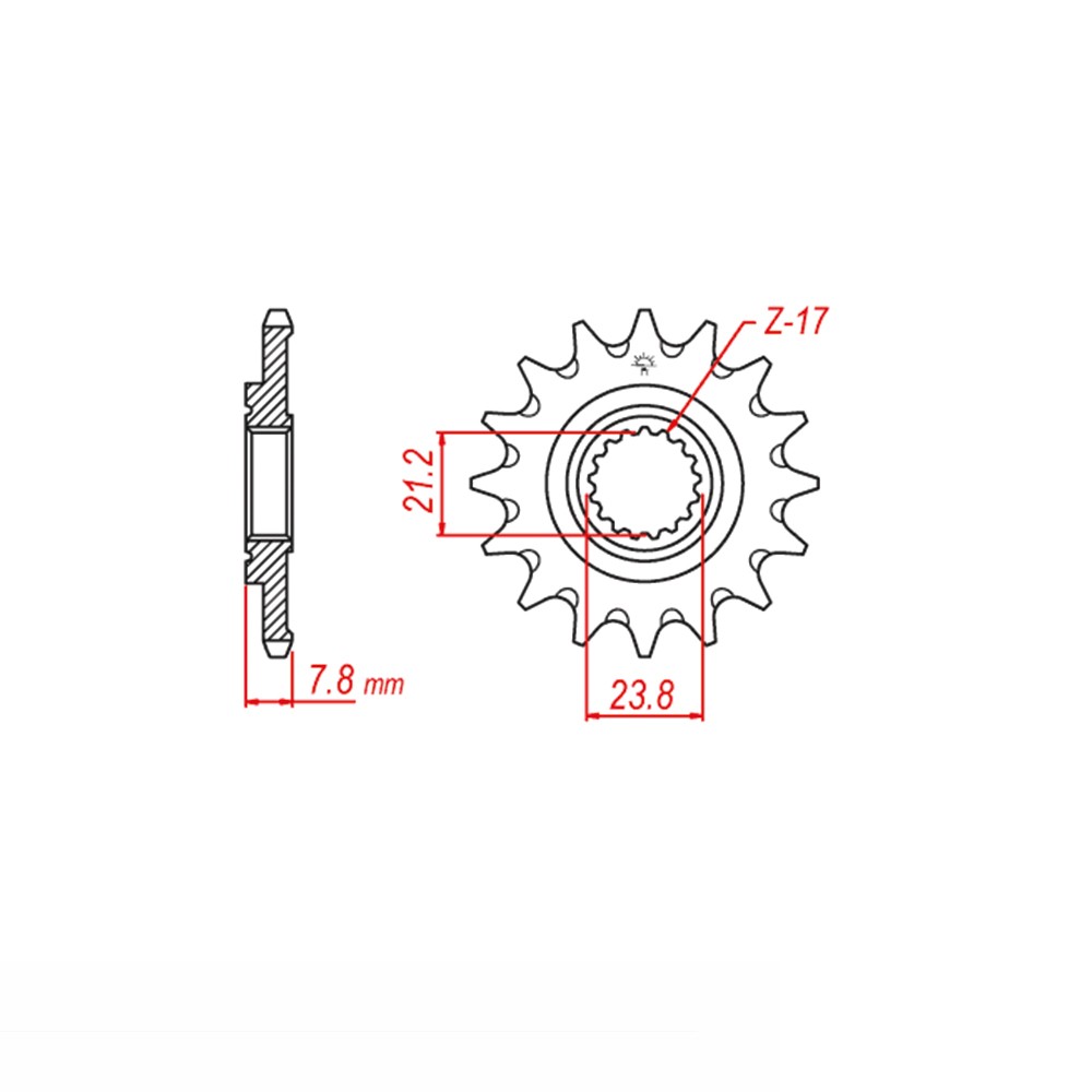 Ritzel, 14 Zähne, Teilung 520