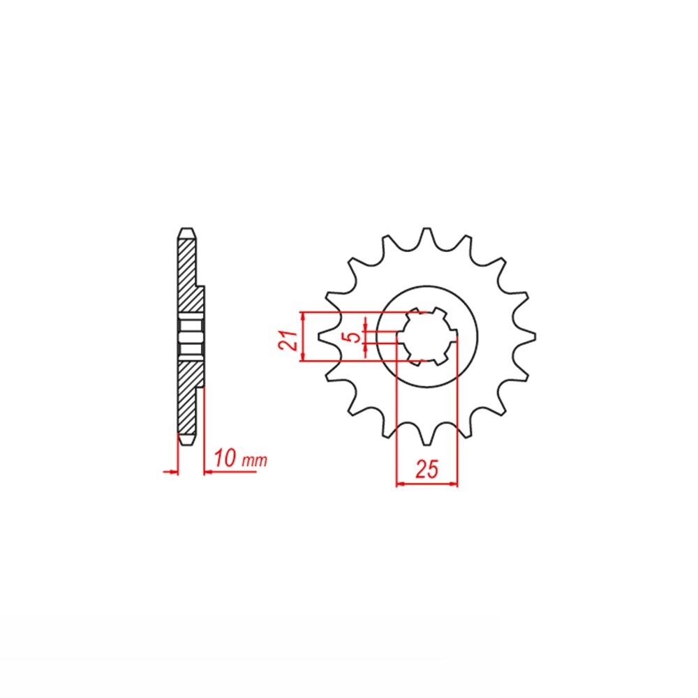 Ritzel, 14 Zähne, Teilung 525