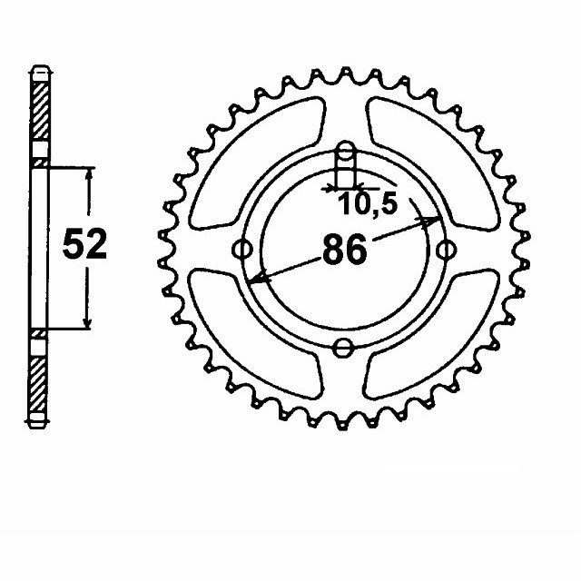 Kettenrad, 33 Zähne, Teilung 520