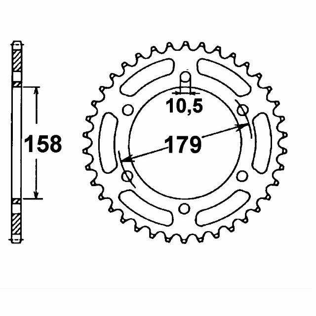 Kettenrad, 45 Zähne, Teilung 525