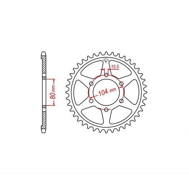 Kettenrad, 45 Zähne, Teilung 530