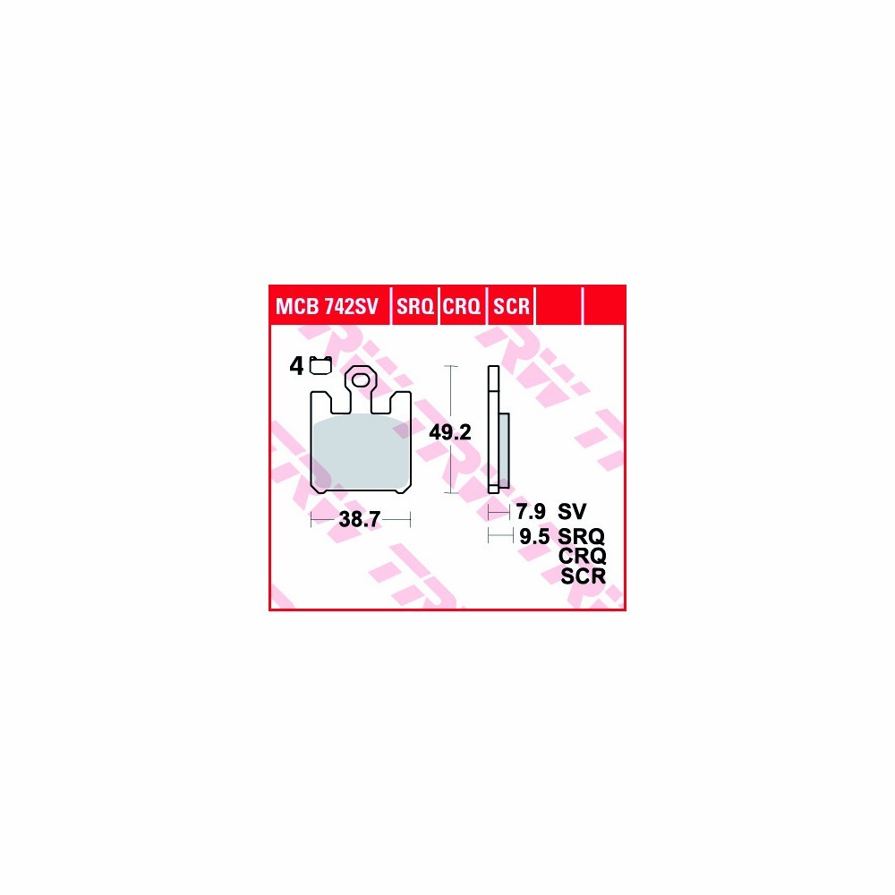 TRW LUCAS Bremsbelagsatz Sinter-Carbon MCB742SCR