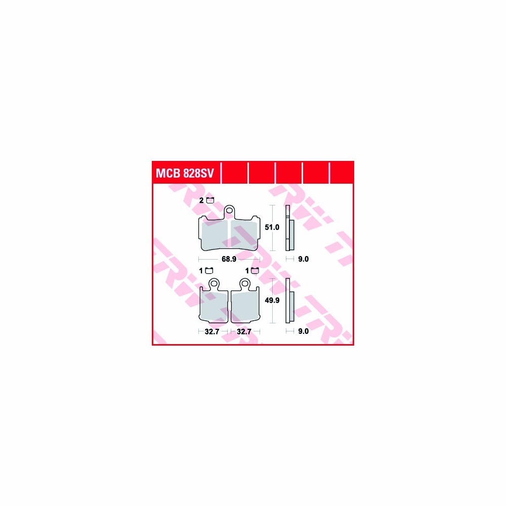 TRW LUCAS Bremsbelagsatz Sinter Street MCB828SV
