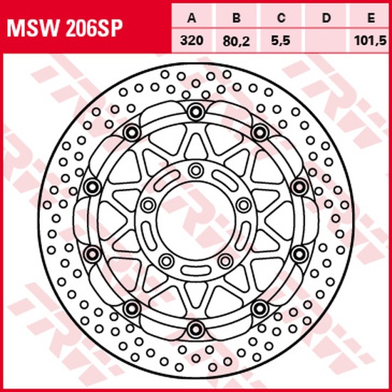TRW Bremsscheibe Racing schwimmend MSW206SP