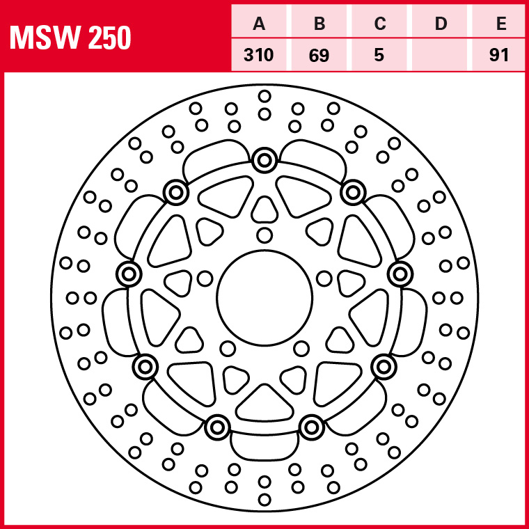 TRW Bremsscheibe Allround schwimmend MSW250