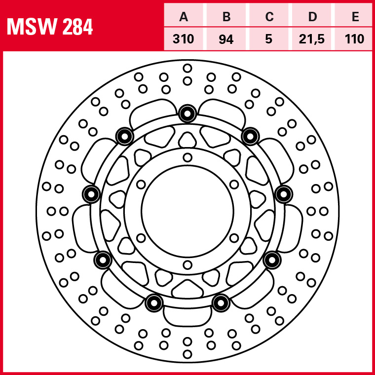 TRW Bremsscheibe Allround schwimmend MSW284