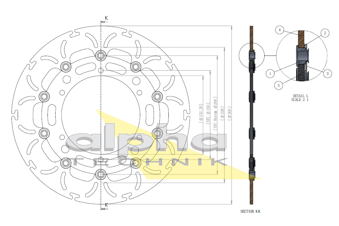 alpha Technik Bremsscheibe ABD33 schwimmend