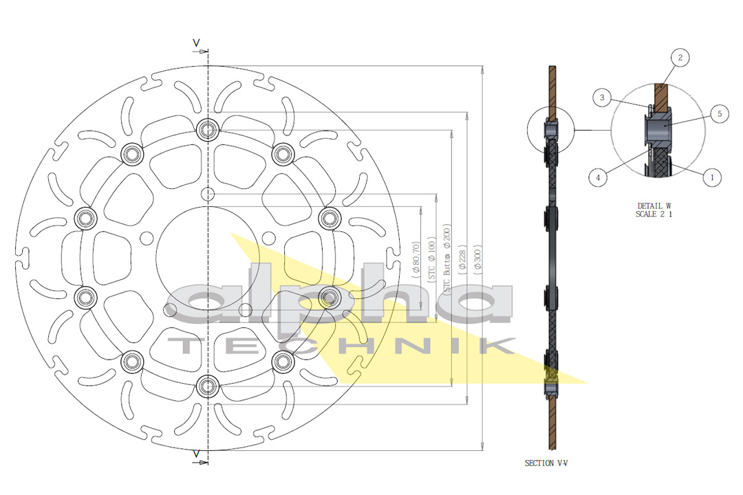 alpha Technik Bremsscheibe ABD33 schwimmend