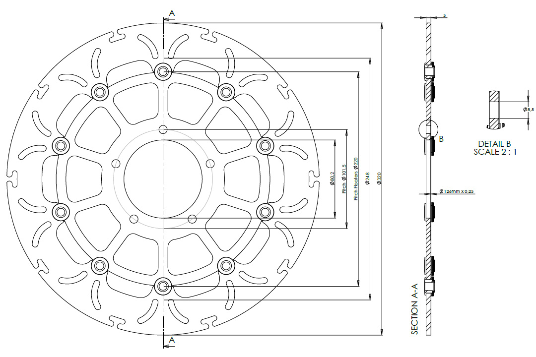alpha Technik Bremsscheibe ABD33 schwimmend