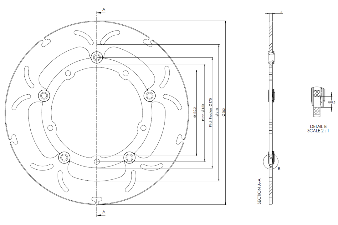 alpha Technik Bremsscheibe ABD33 schwimmend