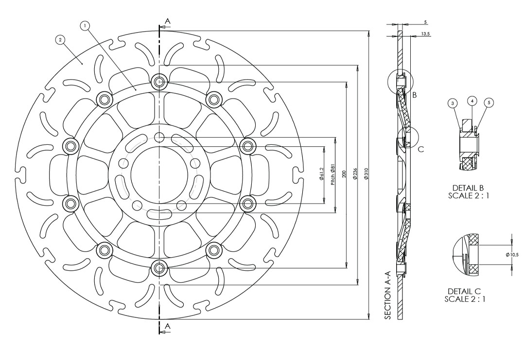 alpha Technik Bremsscheibe ABD33 schwimmend