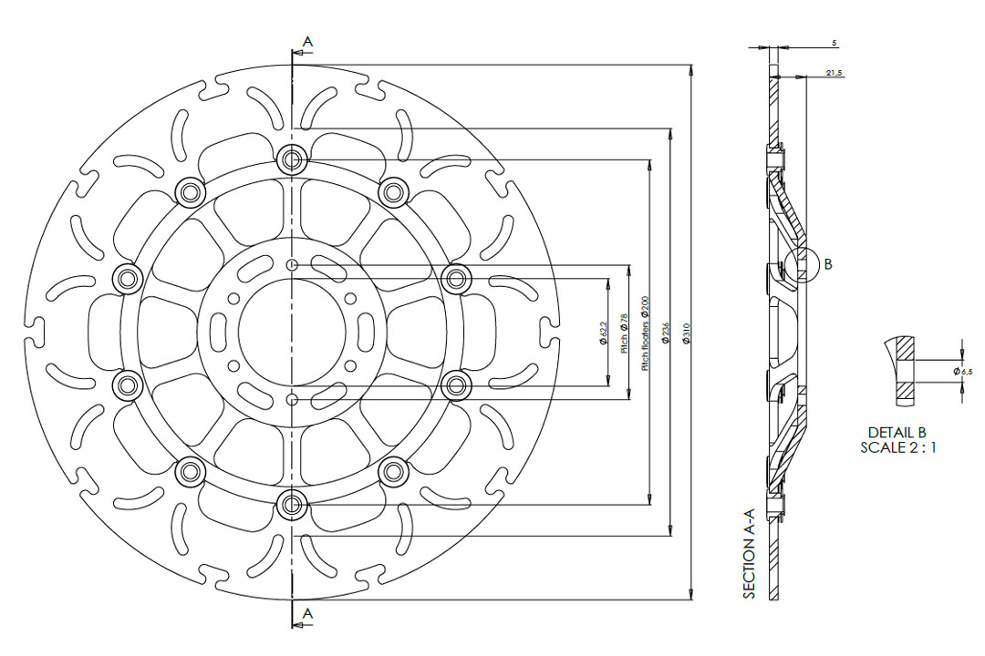 alpha Technik Bremsscheibe ABD33 schwimmend