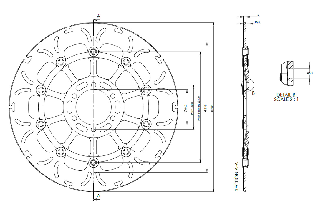 alpha Technik Bremsscheibe ABD33 schwimmend