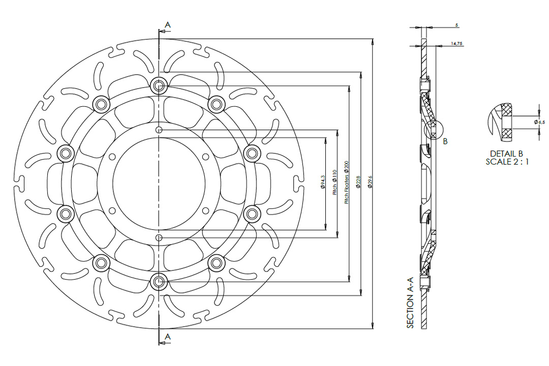 alpha Technik Bremsscheibe ABD33 schwimmend