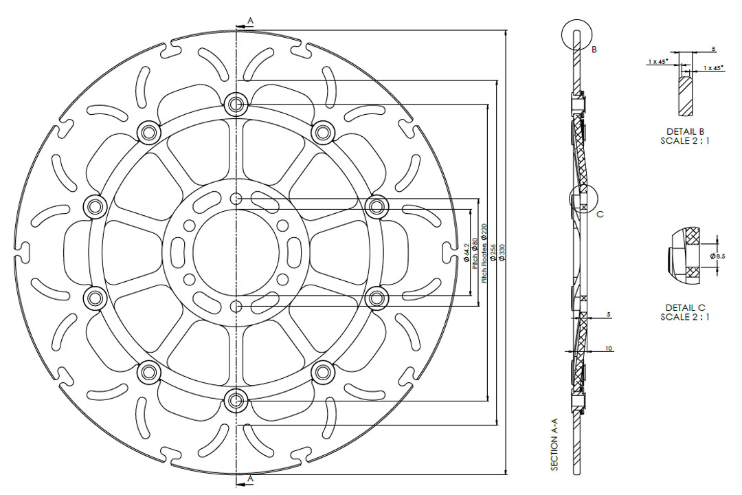 alpha Technik Bremsscheibe ABD33 schwimmend