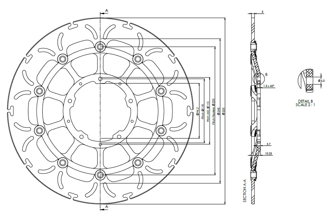 alpha Technik Bremsscheibe ABD33 schwimmend