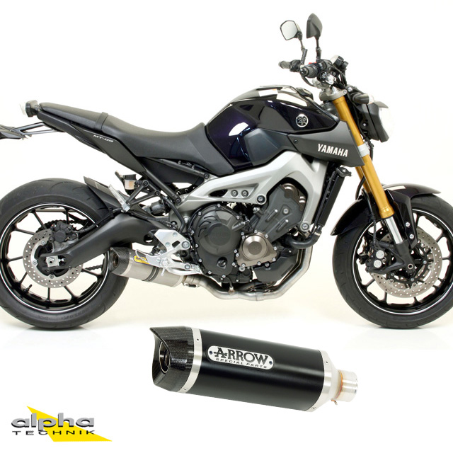 ARROW THUNDER Yamaha MT09 RN29 13- Alu schwarz