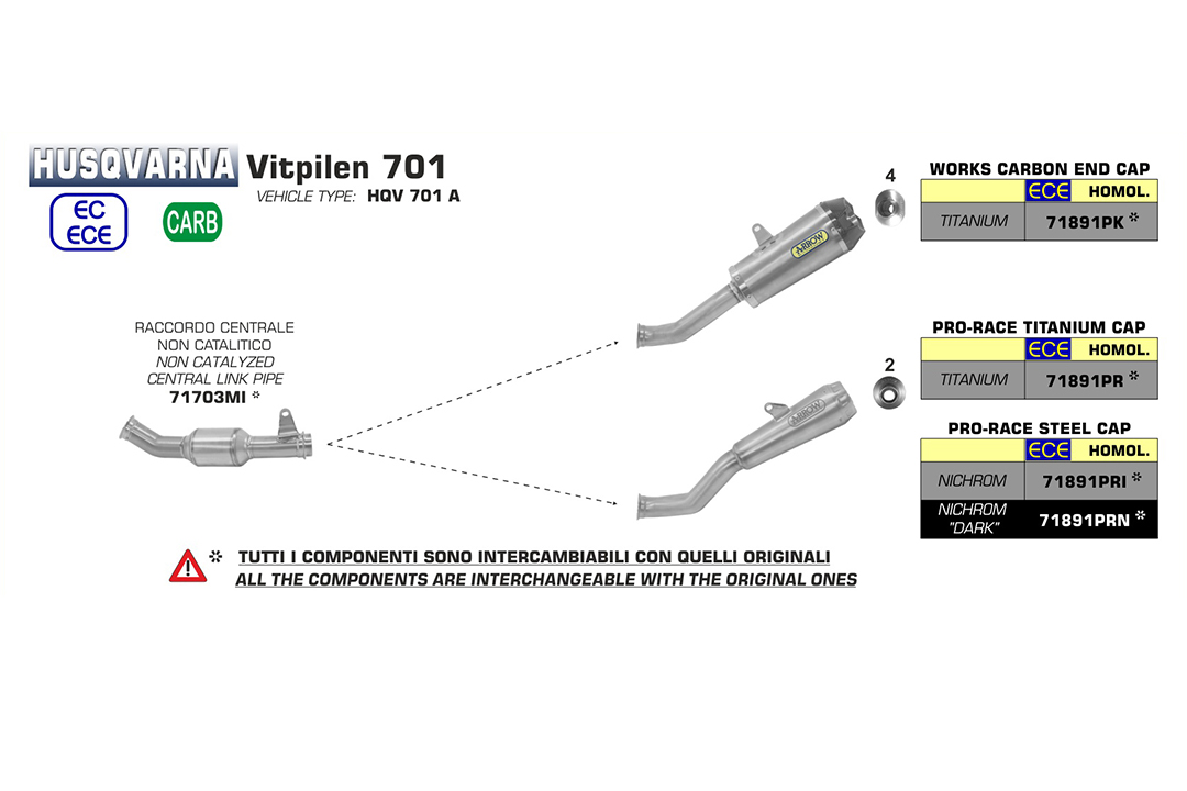 ARROW Pro-Race Dämpfer Husqvarna Vitpilen 701 18-