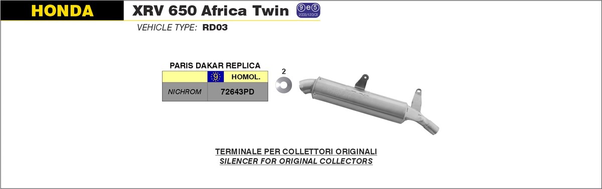 ARROW PD REPLIKA XRV750 RD04 90- Edelstahl