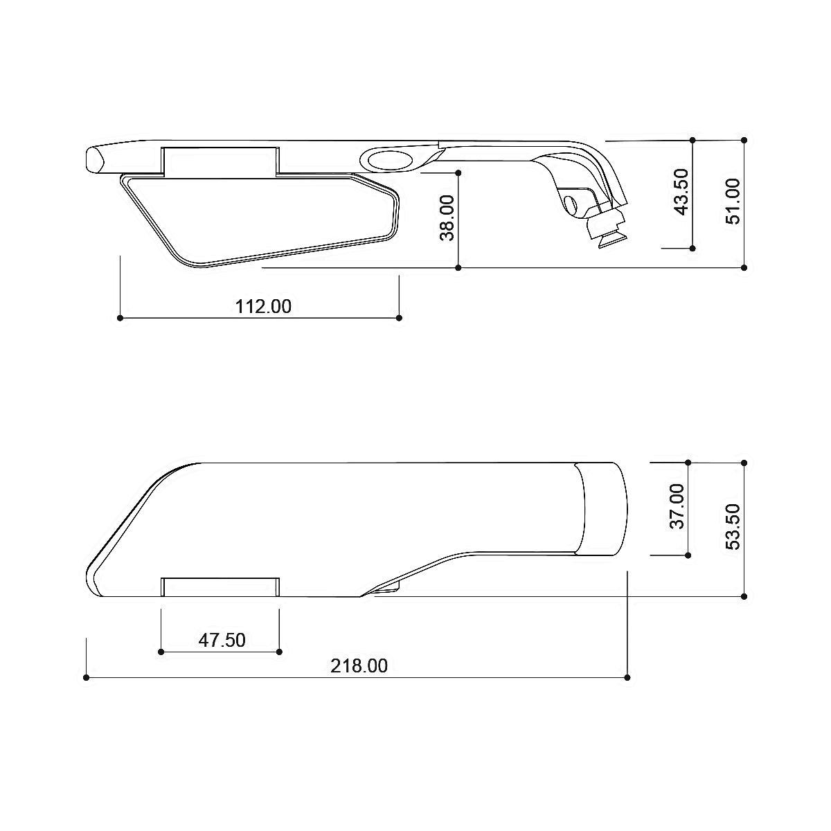 Barracuda Spiegel SKIN AIR RACING für Naked Bikes