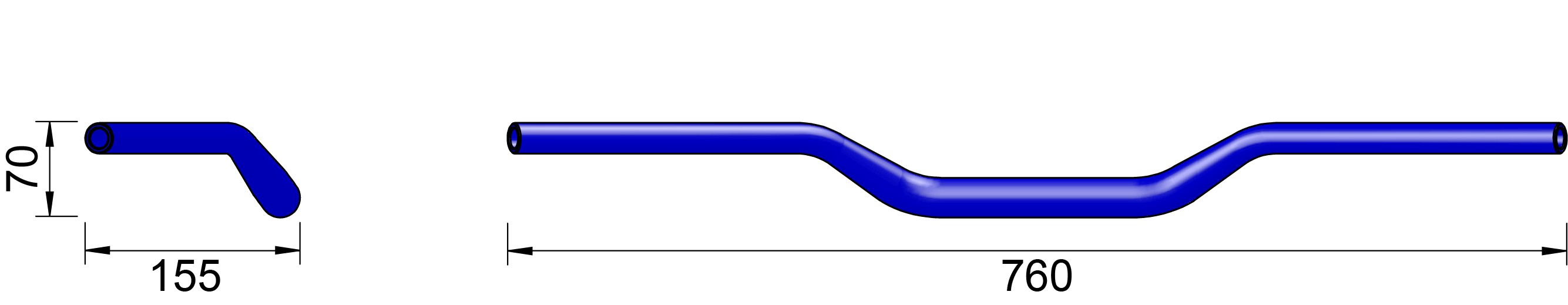 X-Bar Alu-Lenker Superbike X01, 1 1/8 Zoll, schwar