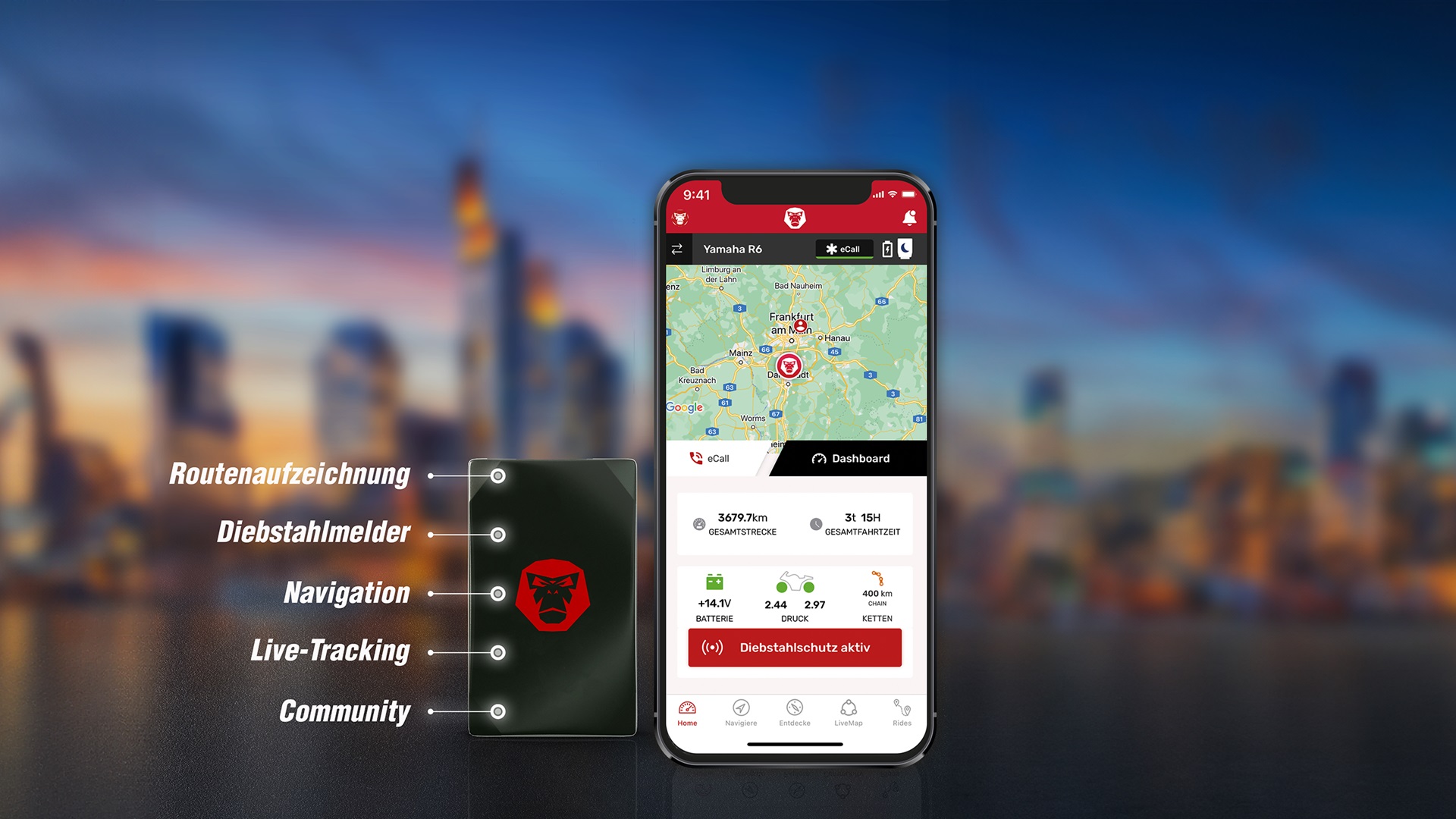 Ridelink Wingman 4G GPS Tracker & Diebstahlmelder