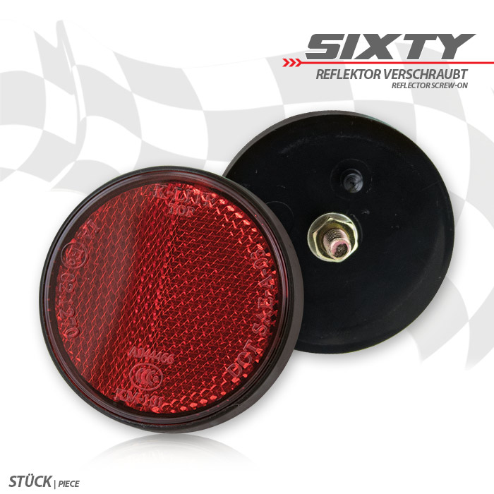 Reflektor Sixty | rund | rot | mit Rand