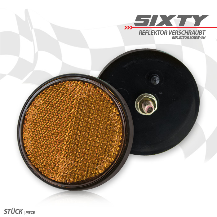 Reflektor Sixty | rund | gelb | mit Rand