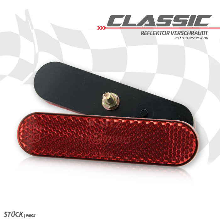 Reflektor Classic | abgerundet | rot | ohne Rand