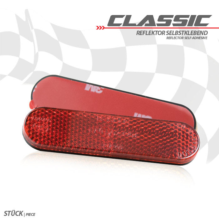 Reflektor Classic | abgerundet | rot | ohne Rand