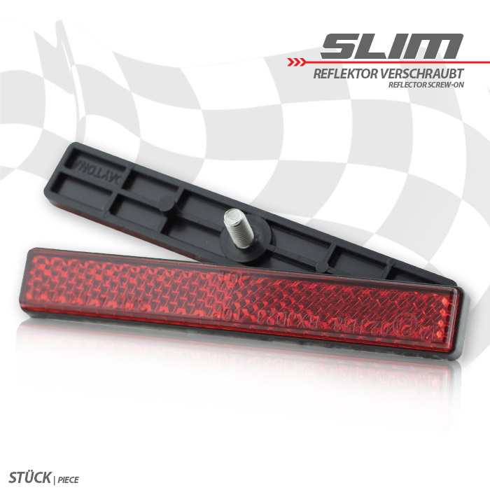 Reflektor Slim | rechteckig | rot | mit Rand