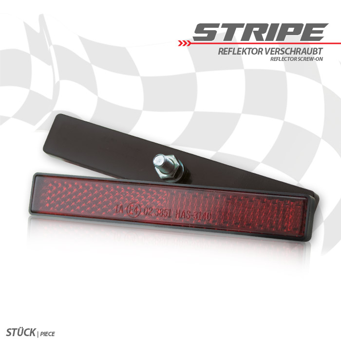 Reflektor Stripe | rechteckig | rot | mit Rand