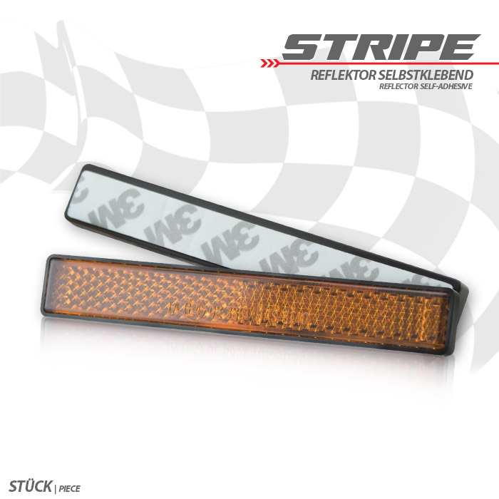 Reflektor Stripe | rechteckig | gelb | mit Rand