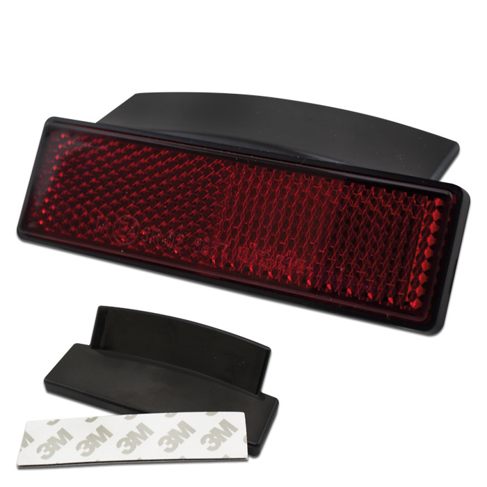 Reflektor Fender | rechteckig | rot | mit Rand