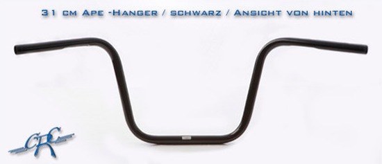 1 Zoll-Lenker Ape Hanger | schwarz/Kerbe