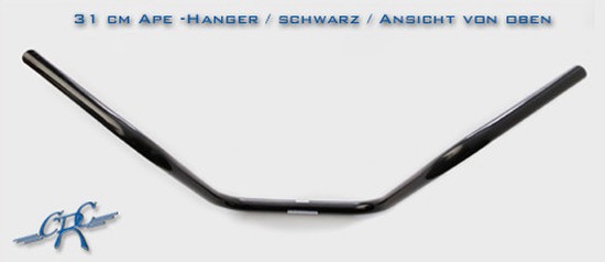 1 Zoll-Lenker Ape Hanger | schwarz/Kerbe