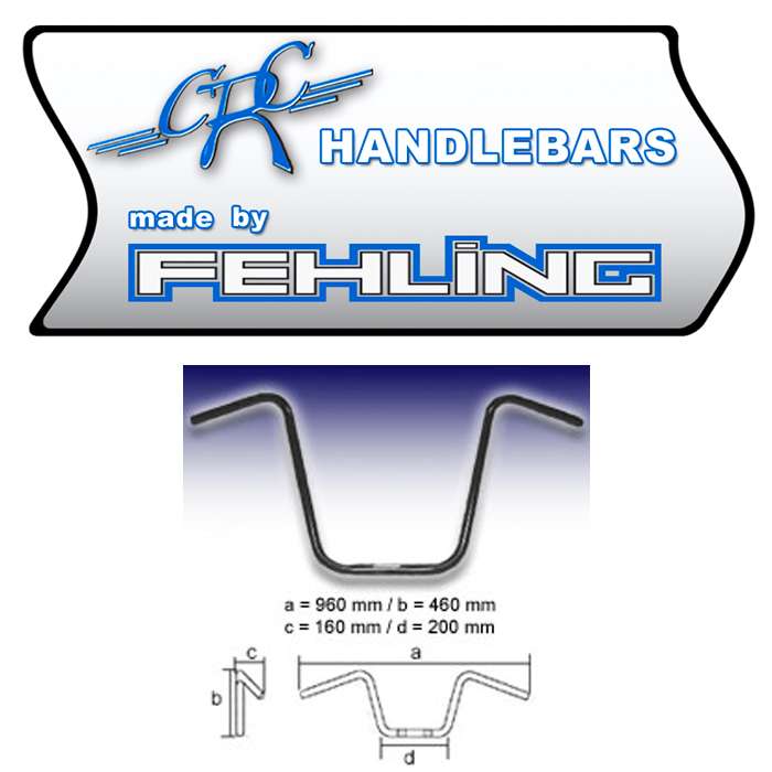 1 Zoll-Lenker Ape Hanger (AHHD 1) | schw./ Kerbe