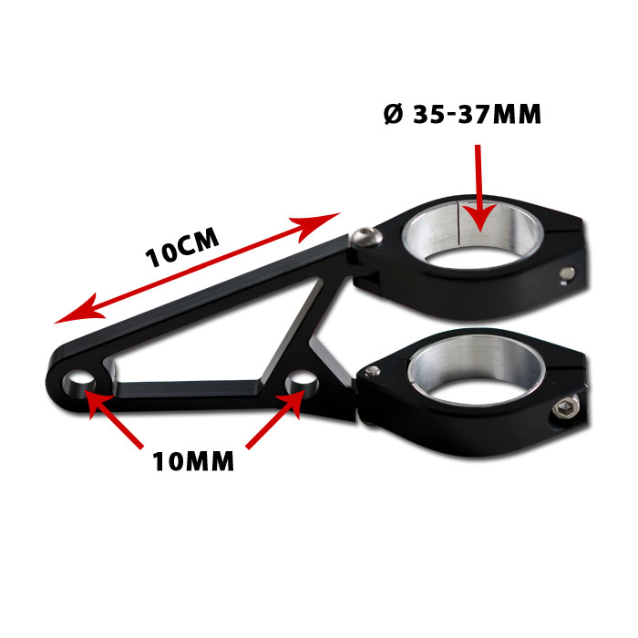 CNC-Lampenhalter-Set | Alu-schwarz | Ø 35-37mm