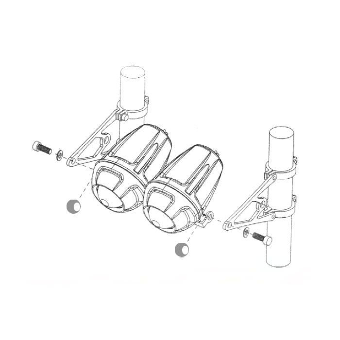 CNC-Lampenhalter-Set | Alu-schwarz | Ø 35-37mm