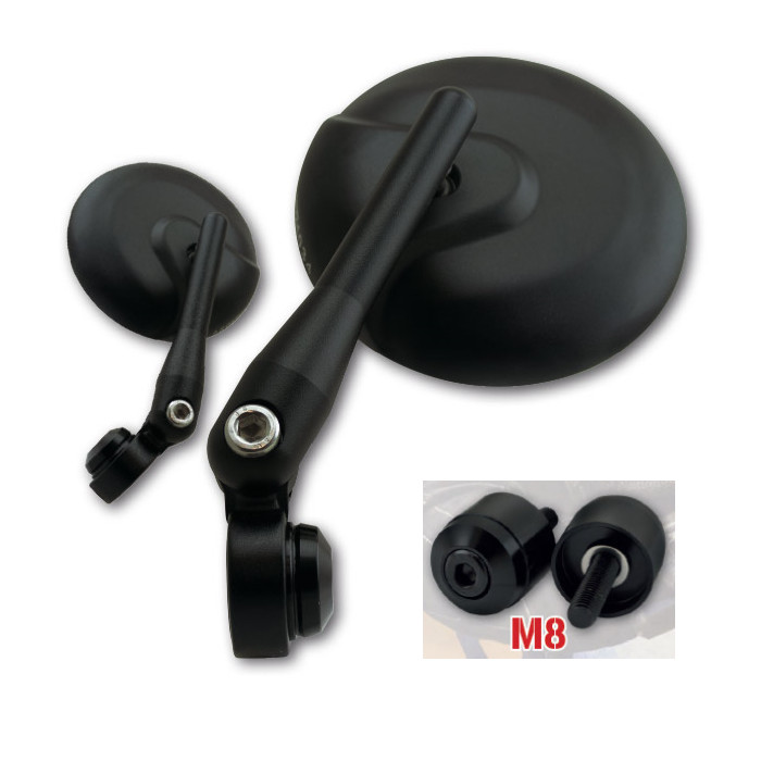 Lenkerendenspiegel NOVARA | Alu | schwarz | M8