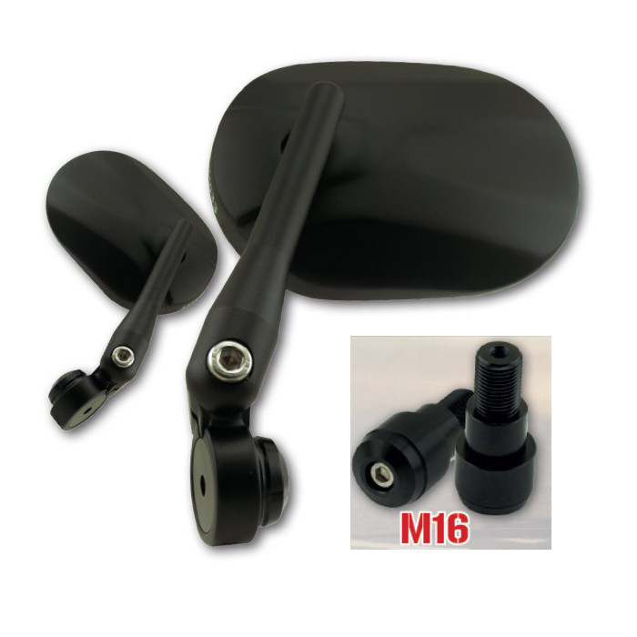 Lenkerendenspiegel TREVI | Alu | schwarz | M16