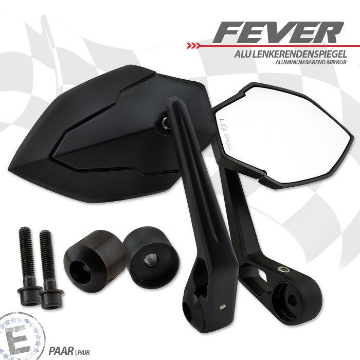 Lenkerendenspiegel FEVER | schwarz | M8 Kawasaki