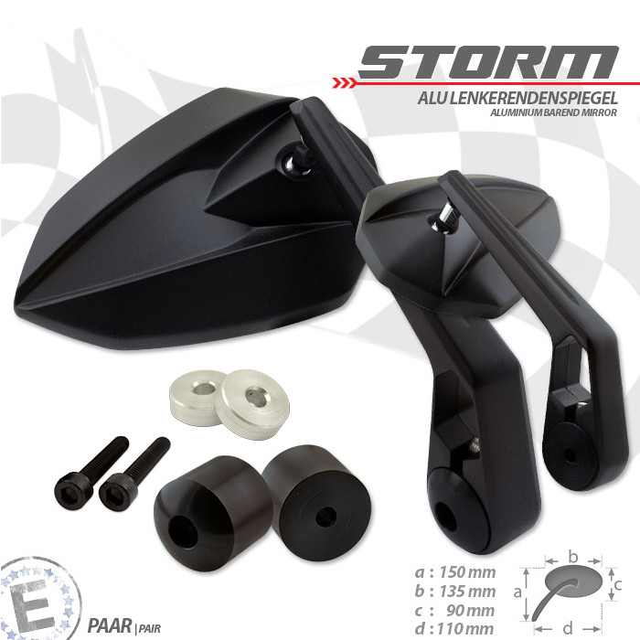 Lenkerendenspiegel STORM | schwarz | M6Y Yamaha