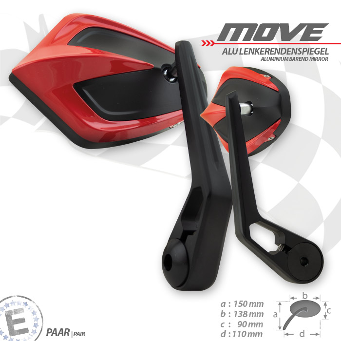 Lenkerendenspiegel MOVE | M6 Universal | rot