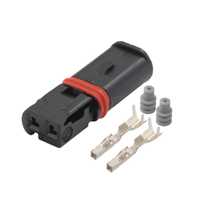 2er Stecker | weiblich | schwarz