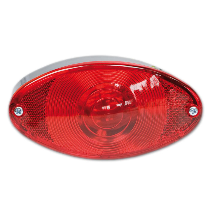 Rücklicht Cat-Eye | chrom | rotes Glas
