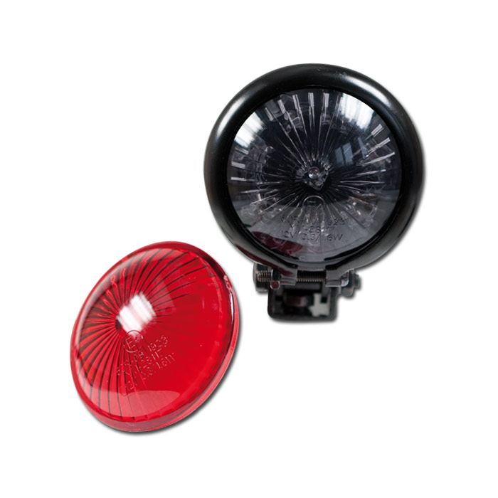 LED-Rücklicht Bates Style | schwarz | Ø=57 mm