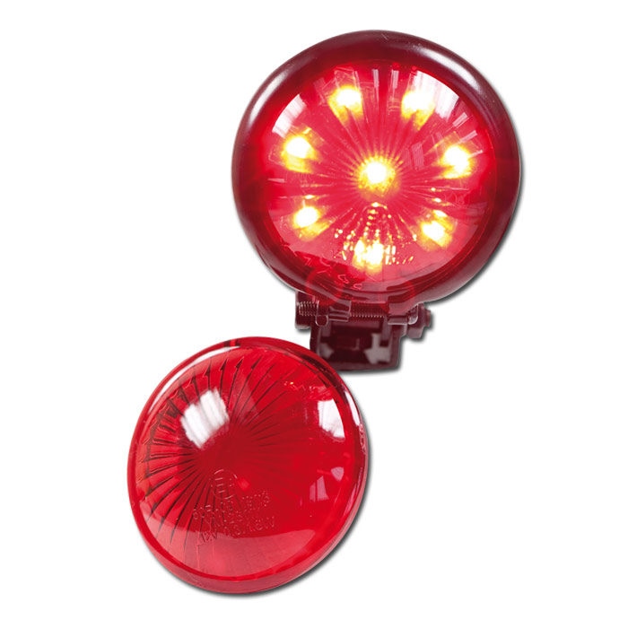 LED-Rücklicht Bates Style | schwarz | Ø=57 mm